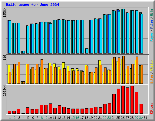 Daily usage for June 2024