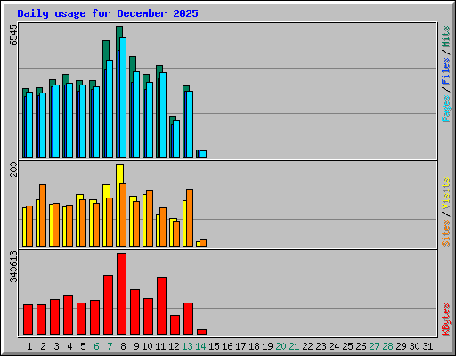 Daily usage for December 2025