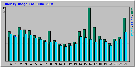 Hourly usage for June 2025
